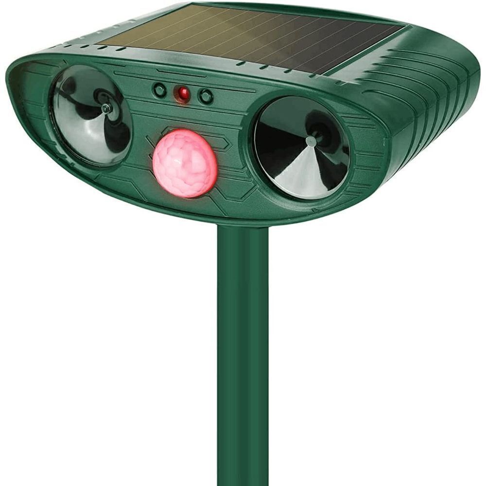 Pack of 2x Ultrasonic Solar Animal Repellent, Waterproof with Motion Detector